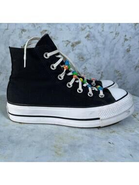 Converse All Star Chuck Taylor Womens Size 8 Shoes Black White Platform Sneaker